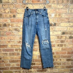 Distressed Blue Jeans